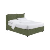 Letto Piazza e Mezza Verde Sfoderabile Contenitore, Dimensione Materasso 120x190 cm - Erchie