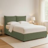 Letto Piazza e Mezza Verde Sfoderabile Contenitore, Dimensione Materasso 120x190 cm - Rabbi