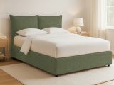 Letto Piazza e Mezza Verde Sfoderabile Contenitore, Dimensione Materasso 120x190 cm - Rabbi