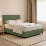Letto Piazza e Mezza Verde Sfoderabile Contenitore, Dimensione Materasso 120x200 cm - Codevigo