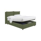 Letto Piazza e Mezza Verde Sfoderabile Contenitore, Dimensione Materasso 120x200 cm - Diamante