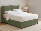 Letto Piazza e Mezza Verde Sfoderabile Contenitore, Dimensione Materasso 120x200 cm - Diamante