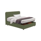 Letto Piazza e Mezza Verde Sfoderabile Contenitore, Dimensione Materasso 120x200 cm - Rezzago