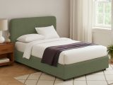 Letto Piazza e Mezza Verde Sfoderabile Contenitore, Dimensione Materasso 120x200 cm - Rezzago