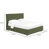 Letto Piazza e Mezza Verde Sfoderabile Contenitore, Dimensione Materasso 120x200 cm - Silandro