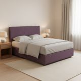 Letto Piazza e Mezza Viola Lilla Sfoderabile Contenitore, Dimensione Materasso 120x190 cm - Cirie