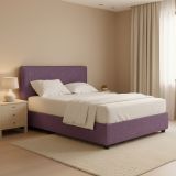 Letto Piazza e Mezza Viola Lilla Sfoderabile Contenitore, Dimensione Materasso 120x190 cm - Medolago
