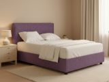 Letto Piazza e Mezza Viola Lilla Sfoderabile Contenitore, Dimensione Materasso 120x190 cm - Medolago