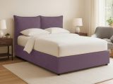 Letto Piazza e Mezza Viola Lilla Sfoderabile Contenitore, Dimensione Materasso 120x190 cm - Rabbi