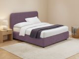 Letto Piazza e Mezza Viola Lilla Sfoderabile Contenitore, Dimensione Materasso 120x190 cm - Rodero