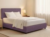 Letto Piazza e Mezza Viola Lilla Sfoderabile Contenitore, Dimensione Materasso 120x200 cm - Codevigo