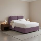 Letto Piazza e Mezza Viola Lilla Sfoderabile Contenitore, Dimensione Materasso 120x200 cm - Diamante