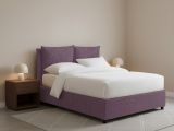 Letto Piazza e Mezza Viola Lilla Sfoderabile Contenitore, Dimensione Materasso 120x200 cm - Diamante