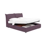 Letto Piazza e Mezza Viola Lilla Sfoderabile Contenitore, Dimensione Materasso 120x200 cm - Marmora