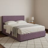 Letto Piazza e Mezza Viola Lilla Sfoderabile Contenitore, Dimensione Materasso 120x200 cm - Noceto