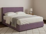 Letto Piazza e Mezza Viola Lilla Sfoderabile Contenitore, Dimensione Materasso 120x200 cm - Noceto