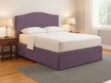 Letto Piazza e Mezza Viola Lilla Sfoderabile Contenitore, Dimensione Materasso 120x200 cm - Pogno