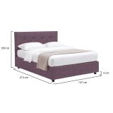 Letto Piazza e Mezza Viola Lilla Sfoderabile Contenitore, Dimensione Materasso 120x200 cm - Pollutri