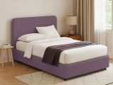 Letto Piazza e Mezza Viola Lilla Sfoderabile Contenitore, Dimensione Materasso 120x200 cm - Rezzago