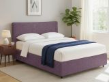 Letto Piazza e Mezza Viola Lilla Sfoderabile Contenitore, Dimensione Materasso 120x200 cm - Silandro