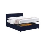 Letto Piazza e Mezza Viola Scuro Sfoderabile Contenitore, Dimensione Materasso 120x190 cm - Dogliola
