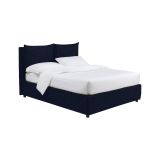 Letto Piazza e Mezza Viola Scuro Sfoderabile Contenitore, Dimensione Materasso 120x190 cm - Erchie