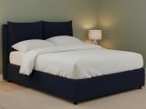 Letto Piazza e Mezza Viola Scuro Sfoderabile Contenitore, Dimensione Materasso 120x190 cm - Erchie