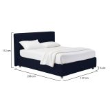 Letto Piazza e Mezza Viola Scuro Sfoderabile Contenitore, Dimensione Materasso 120x190 cm - Medolago