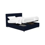 Letto Piazza e Mezza Viola Scuro Sfoderabile Contenitore, Dimensione Materasso 120x190 cm - Medolago