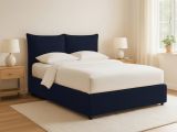 Letto Piazza e Mezza Viola Scuro Sfoderabile Contenitore, Dimensione Materasso 120x190 cm - Rabbi