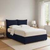 Letto Piazza e Mezza Viola Scuro Sfoderabile Contenitore, Dimensione Materasso 120x200 cm - Marmora