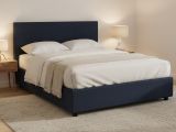 Letto Piazza e Mezza Viola Scuro Sfoderabile Contenitore, Dimensione Materasso 120x200 cm - Noceto