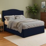 Letto Piazza e Mezza Viola Scuro Sfoderabile Contenitore, Dimensione Materasso 120x200 cm - Pogno