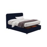 Letto Piazza e Mezza Viola Scuro Sfoderabile Contenitore, Dimensione Materasso 120x200 cm - Rezzago