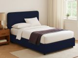 Letto Piazza e Mezza Viola Scuro Sfoderabile Contenitore, Dimensione Materasso 120x200 cm - Rezzago