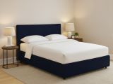 Letto Piazza e Mezza Viola Scuro Sfoderabile Contenitore, Dimensione Materasso 120x200 cm - Silandro