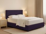 Letto Piazza e Mezza Viola Sfoderabile Contenitore, Dimensione Materasso 120x190 cm - Medolago