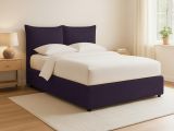 Letto Piazza e Mezza Viola Sfoderabile Contenitore, Dimensione Materasso 120x190 cm - Rabbi