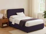 Letto Piazza e Mezza Viola Sfoderabile Contenitore, Dimensione Materasso 120x190 cm - Rodero