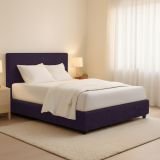 Letto Piazza e Mezza Viola Sfoderabile Contenitore, Dimensione Materasso 120x200 cm - Codevigo