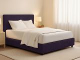 Letto Piazza e Mezza Viola Sfoderabile Contenitore, Dimensione Materasso 120x200 cm - Codevigo