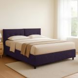 Letto Piazza e Mezza Viola Sfoderabile Contenitore, Dimensione Materasso 120x200 cm - Concesio