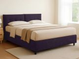 Letto Piazza e Mezza Viola Sfoderabile Contenitore, Dimensione Materasso 120x200 cm - Concesio