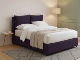 Letto Piazza e Mezza Viola Sfoderabile Contenitore, Dimensione Materasso 120x200 cm - Diamante