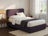 Letto Piazza e Mezza Viola Sfoderabile Contenitore, Dimensione Materasso 120x200 cm - Rezzago