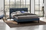 Letto piazza e mezza Zeffirio, Sommier per camera da letto, Giroletto per stanza, Struttura porta materasso, Adatto a materasso Cm 120x190, Blu