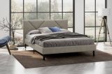 Letto piazza e mezza Zeffirio, Sommier per camera da letto, Giroletto per stanza, Struttura porta materasso, Adatto a materasso Cm 120x190, Tortora