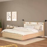 Letto piazza e mezza Zinasco, 206x150 h97 cm, Rovere e Bianco
