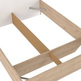 Letto piazza e mezza Zinasco, 206x150 h97 cm, Rovere e Bianco