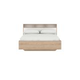 Letto piazza e mezza Zinasco, 206x150 h97 cm, Rovere e Bianco
